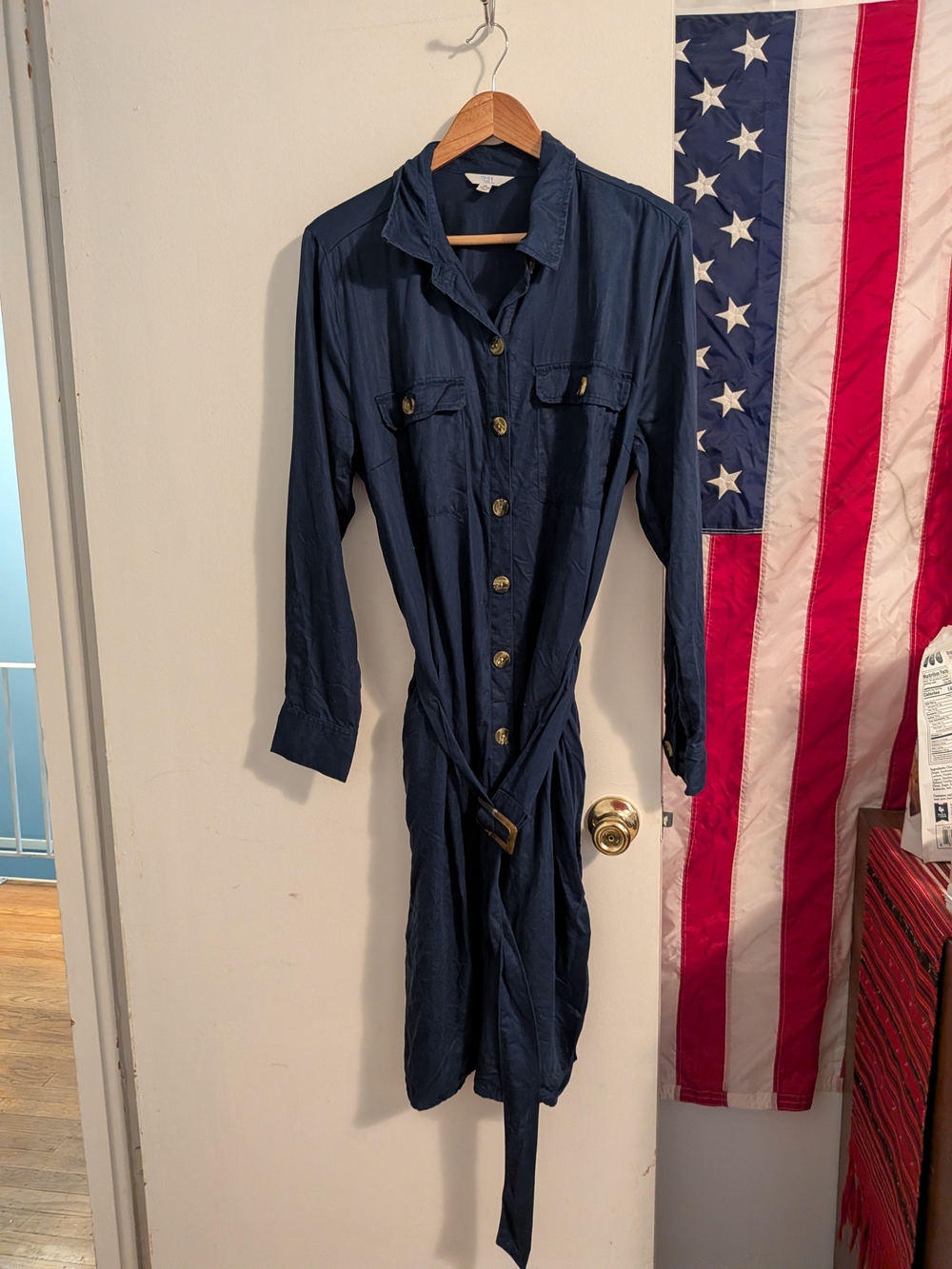 🔥FINAL MARKDOWN!🔥Classic Navy Shirt Dress with Belt